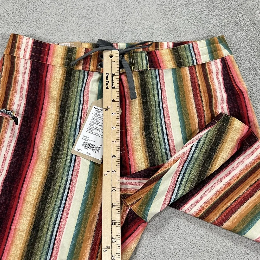 Prana Board Shorts Mens 32 Fenton Baja Stripe Swim Pocket Beach Surfing New